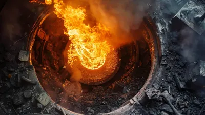Wood Burning in an Open Pit
